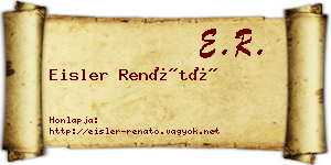 Eisler Renátó névjegykártya